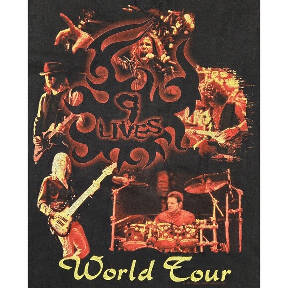 VTG Aerosmith Shirt 9 Lives World Tour Rock Band M Double Sided 90s READ NOTES - Picture 3 of 11